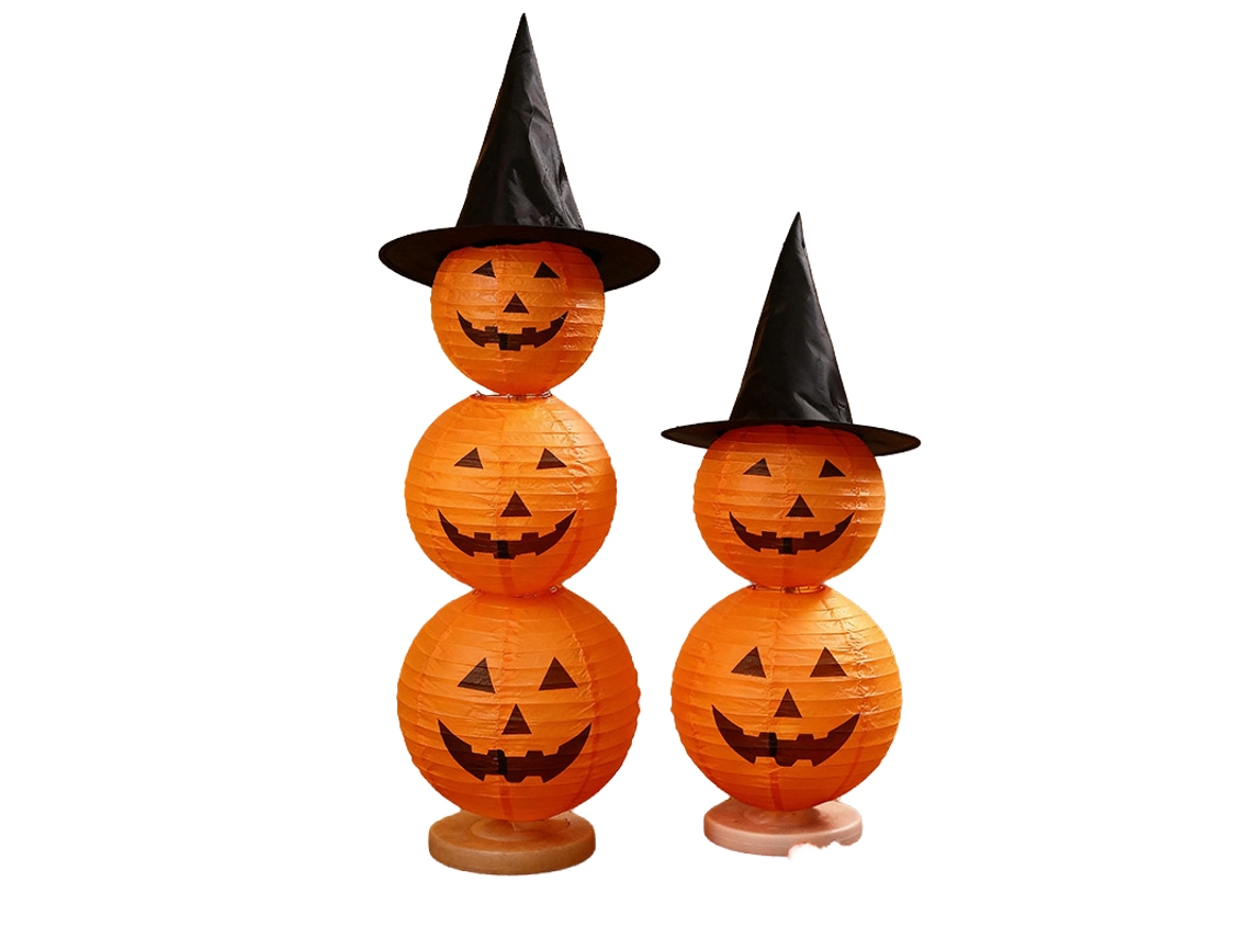 Laxiscreed - Arranjo De Decoração De Halloween Com Lanternas De Abóbora Para Escolas E Loja, Pack De 2