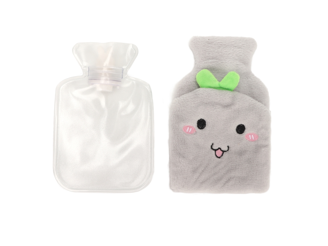 Saco De Água Quente Com Capa De Pelúcia Removível Bonito E Anti-queimaduras Para Aliviar Dores E Aquecer No Inverno