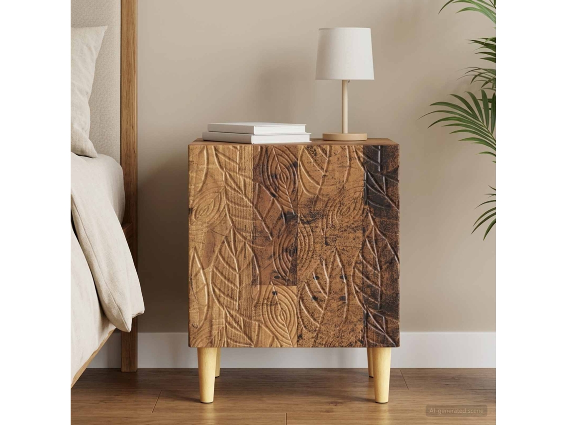 Vidaxl Mesa-de-cabeceira Madeira Antiga 43 X 34,5 X 50 Cm