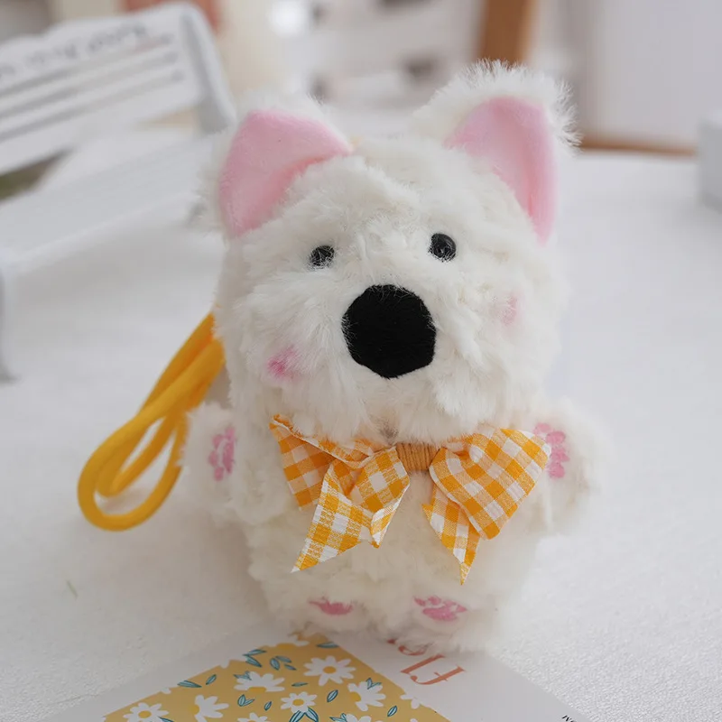 Chaveiro De Pelúcia Fofo De Cachorro West Highland De 13 Cm (amarelo)