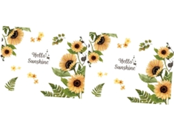 2 Folhas De Adesivos Decorativos De Parede Com Girassóis, Adesivos Removíveis Para