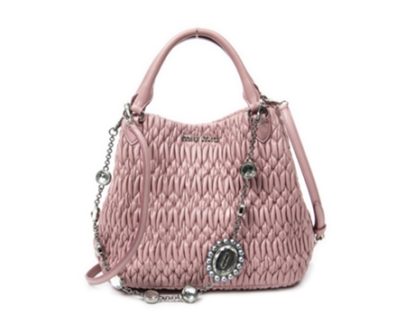 Mala De Ombro De Mulher Miu Miu Pink Cloque Null Rosa (tamanho Único)