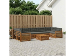 Vidaxl Conjunto De Sofás Para Exterior 8 Unid. Natural E Antracite