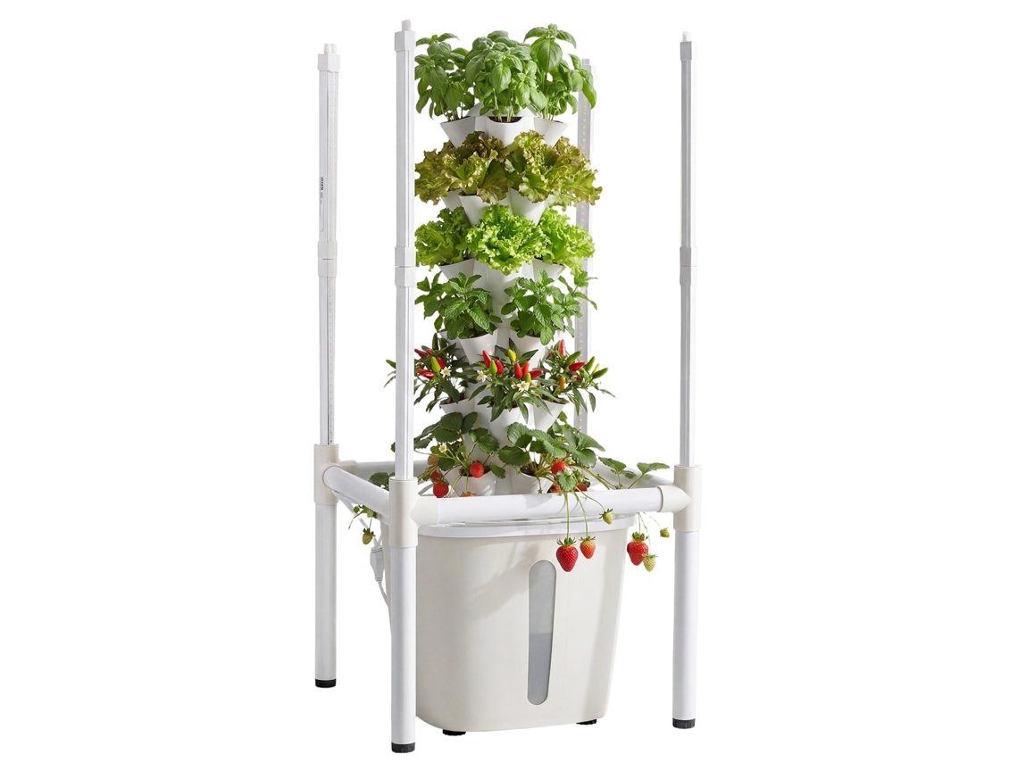 Torre Hidropónica 30 Cápsulas 6 Níveis Tanque 20l Led E App Tekmaquinas