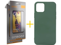 Kit Capa e Película Vidro Full2X  iPhone 11 Accetel Silicone Verde