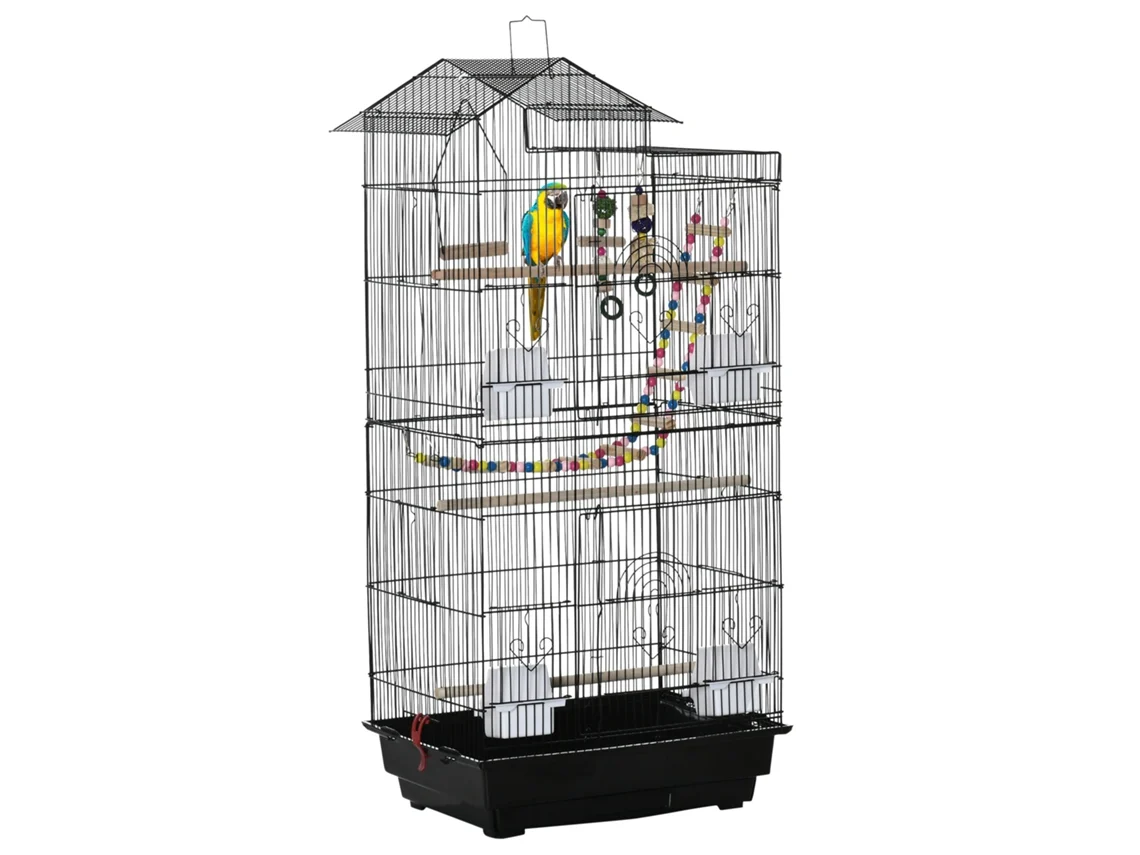 Gaiola de Pássaros para Periquitos, Tentilhões, Canários com Acessórios, Brinquedos, Bandeja Ge