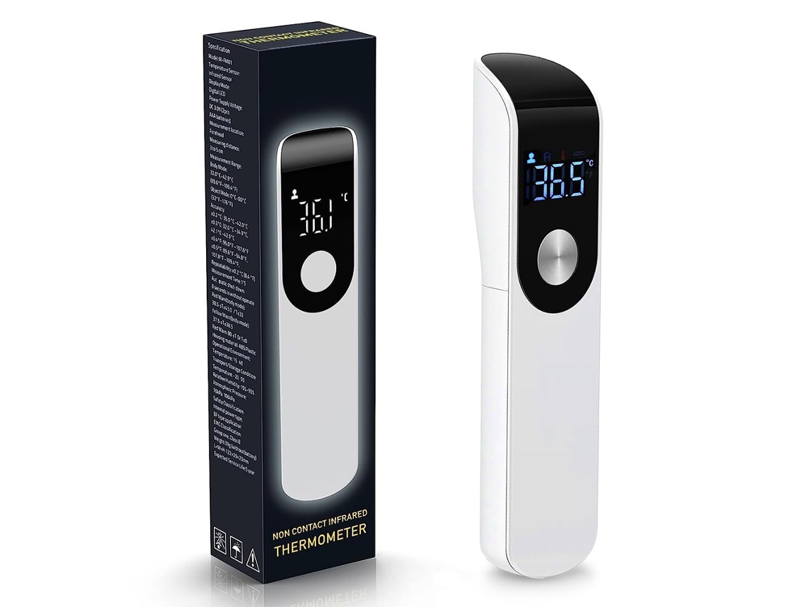 Termômetro Infravermelho Sem Contato com Alarme de Febre, Tela Lcd, Leitura Instantânea, ℃/℉, Termômetro Digital X001 (branco)