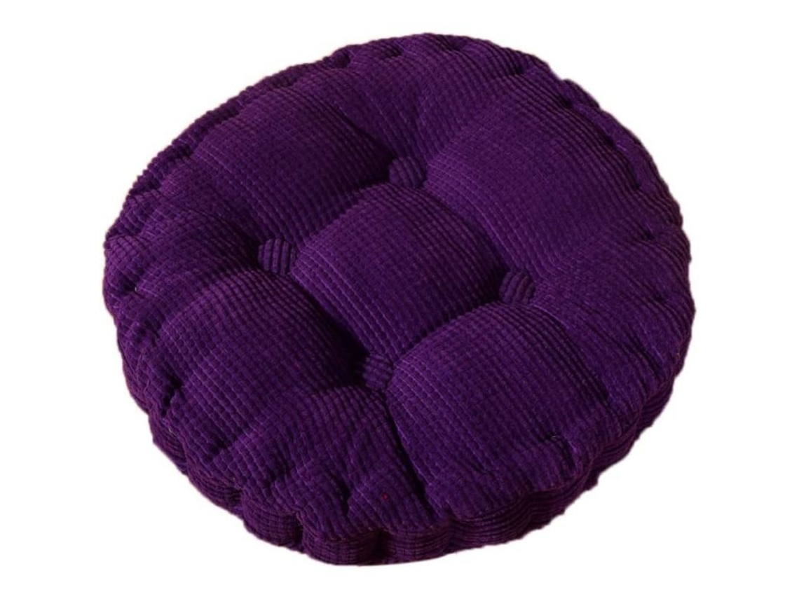 Cojin Redondo Nova Line 40x40cm, Roxo, Confortável para Casa, Cozinha, Jardim, Escritório