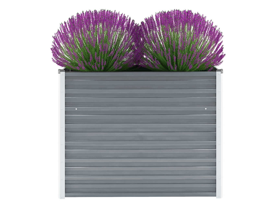 Vidaxl Canteiro Elevado De Jardim Aço Galvanizado 100x40x77cm Cinzento