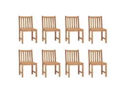 Conjunto de 8 Cadeiras de Jardim com Almofadões Madeira de Teca Maciço MAISON EXCLUSIVE