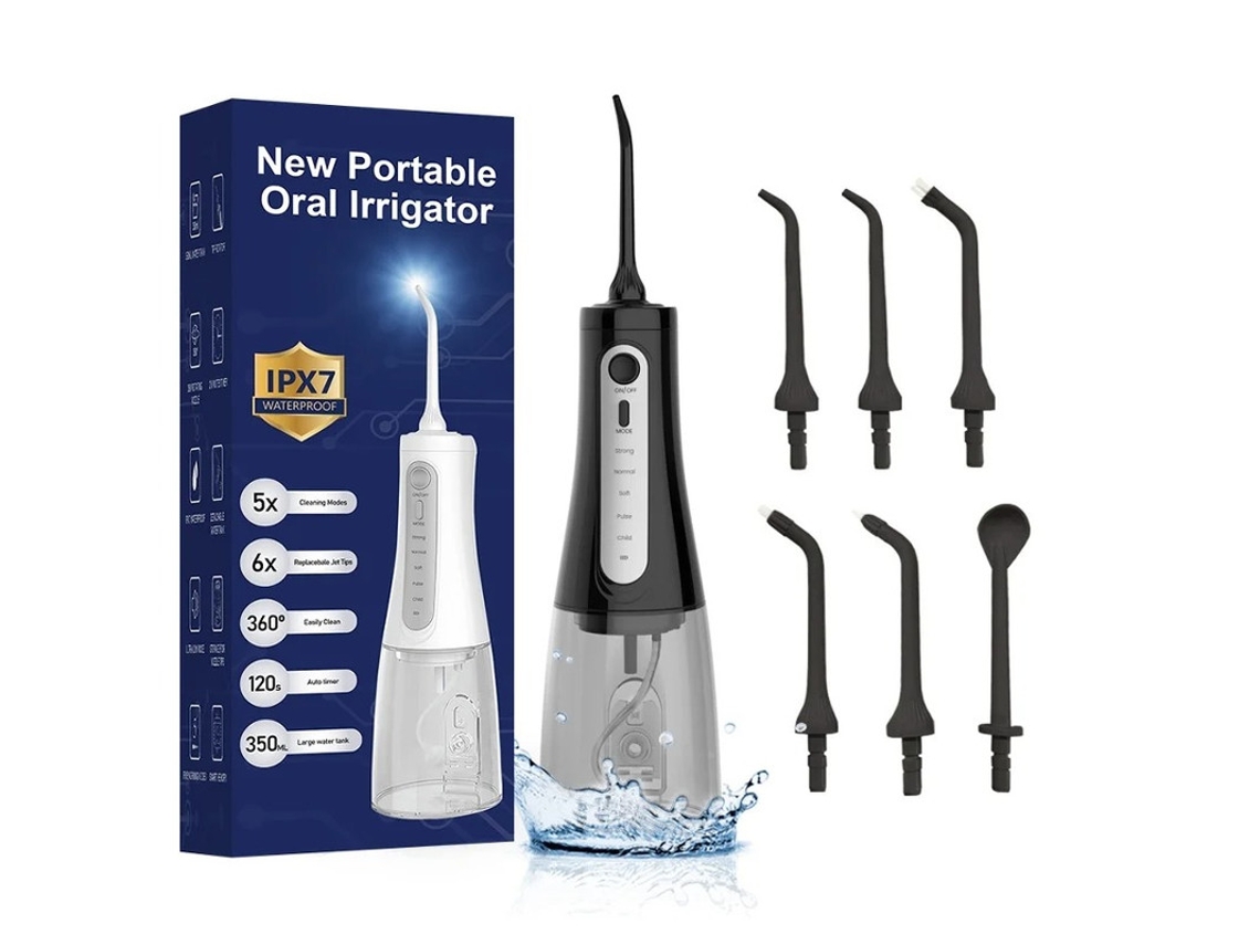 Irrigador Oral Fio Dental Portátil Elétrico Limpeza Oral Desincrustação Branco Suporte De Armazenamento Yizhood