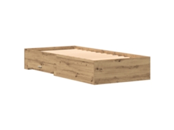 Conjunto 1 Cama Rustica Vidaxl Castanho Derivados De Madeira (100 X 200 Cm)
