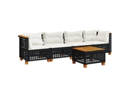 Garden Sofa Set, Garden Sofa Sets Vidaxl Preto Rattan / Vime (n/a)