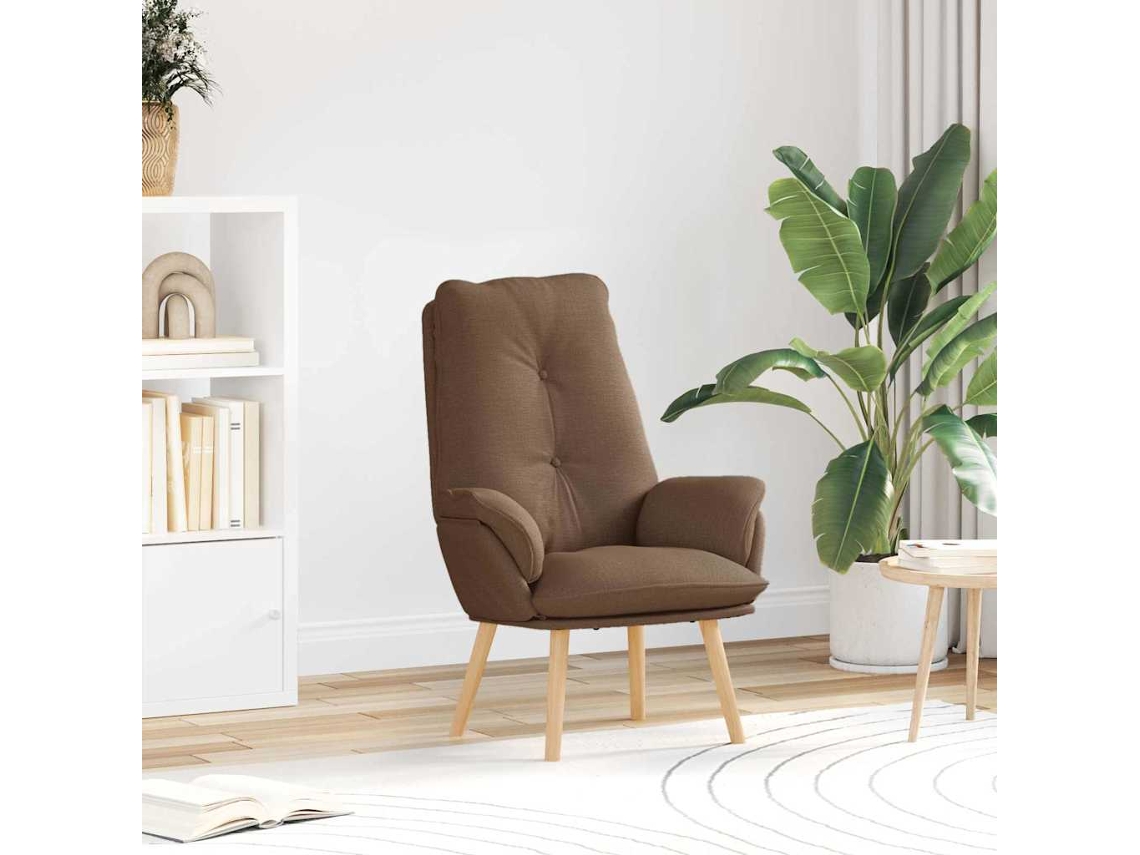 Vidaxl Poltrona Castanho 69 X 74 X 93 Cm Poliéster E Contraplacado