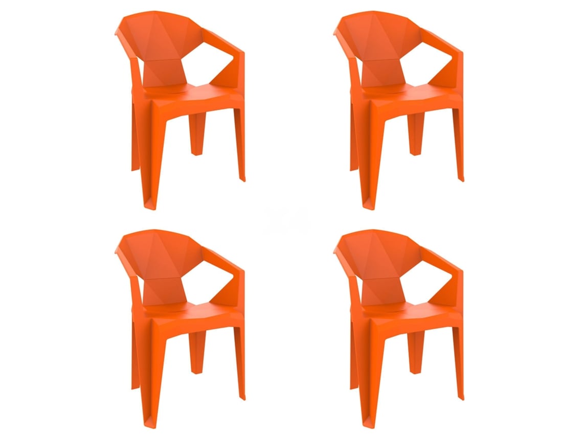 GARBAR Delta Poltrona Interior e Exterior Set 4 Laranja