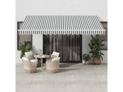 Vidaxl Toldo Retrátil Manual Com Led 450x350 Cm Antracite/branco