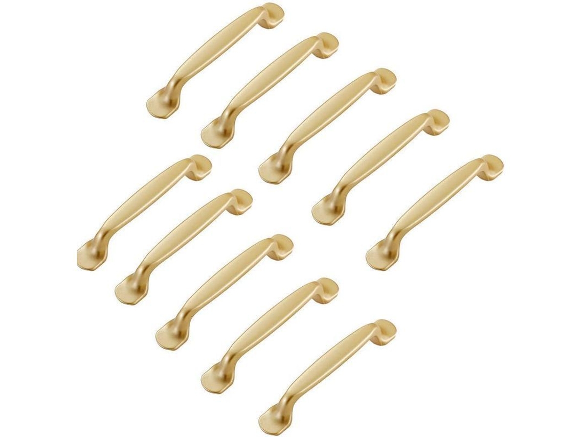 Mango de armário dourado 96mm, de alumínio para cozinha, gavetas e armários S/MARCA