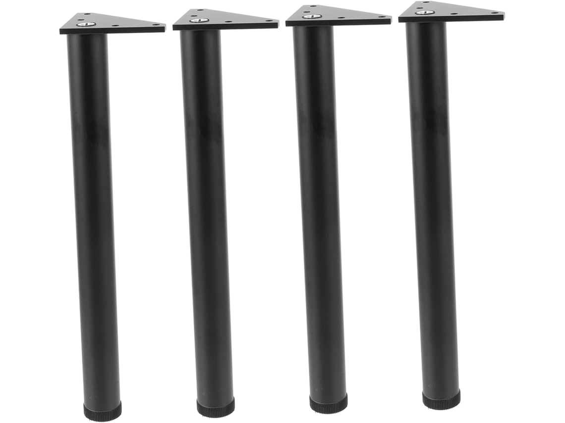Conjunto De 4 Pés Alumínio Preto Para Móveis, Com Design Triangular, Resistentes E Ajustáveis, Ideais Para Substituir Os