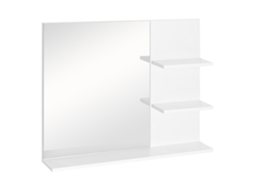 Armário Parede Banheiro Branco 60x10x48 Cm 3 Mdf Com Espelho E Prateleiras