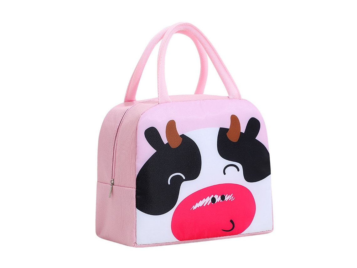 Lancheira Infantil Com Estampa De Vaca, À Prova De Umidade E Com Isolamento Térmico.