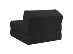 Sofá Cama Dobrável Preto 60 X 70 X 41 Cm Tecido SYFAX