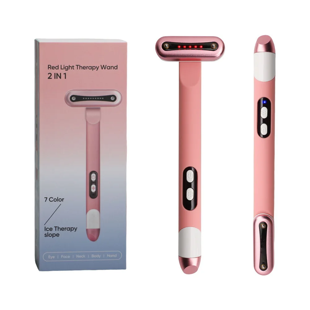 (rosa) Massageador Ocular Portátil, Massageador Facial Vibratório