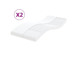 Vidaxl Colchões De Espuma 2 Pcs 90x200 Cm 7 Zonas Dureza 20 Ild Branco