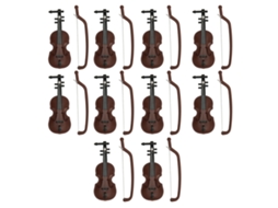 Primerox 10 Conjuntos Violino Miniatura de Casinha de Bonecas em Plástico 1/12 e 1/6 para Decor e Fotografia