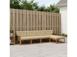 Vidaxl Conjunto De Sofás Para Exterior 5 Pcs Natural E Bege