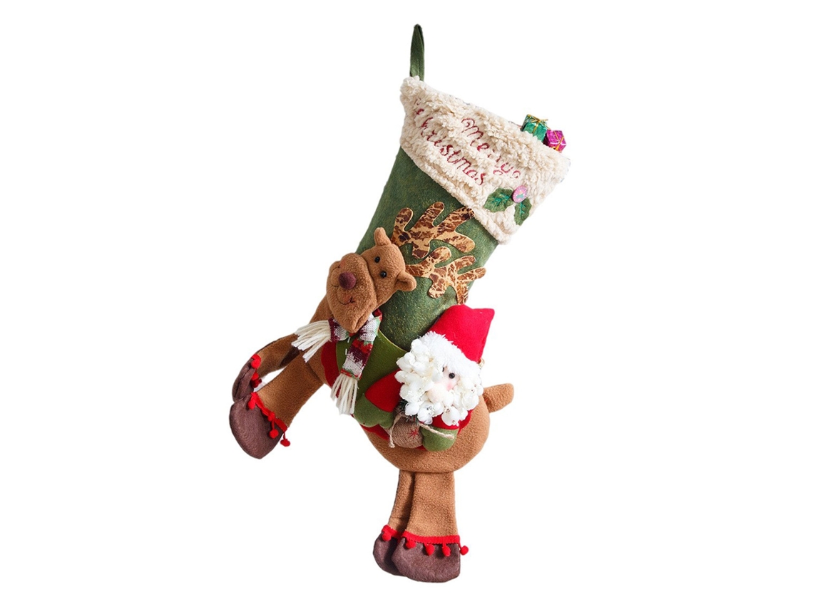Laxiscreed Meias De Natal Com Pai Natal, Duende E Rena, Enfeite Natal Para Presente
