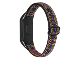 Bracelete de Nylon Elásticos Trançados Elásticos Ajustáveis em Laço com Armação Preta para Xiaomi Mi Band 5/6 Estilo 5
