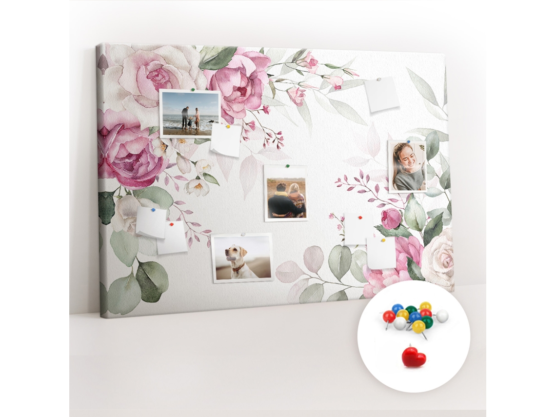 Painel De Cortiça Para Parede Moldura Floral Para O Quarto Das Crianças Espelharte (120x80 Cm)
