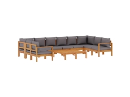 Conjunto de 8 Sofás de Jardim com Almofadões Acácia Maciça MAISON EXCLUSIVE (8 pcs)