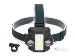 Lanterna Cabeça Usb Inducao Led Bicicleta/trabalho Ipx8 Preta Yizhood