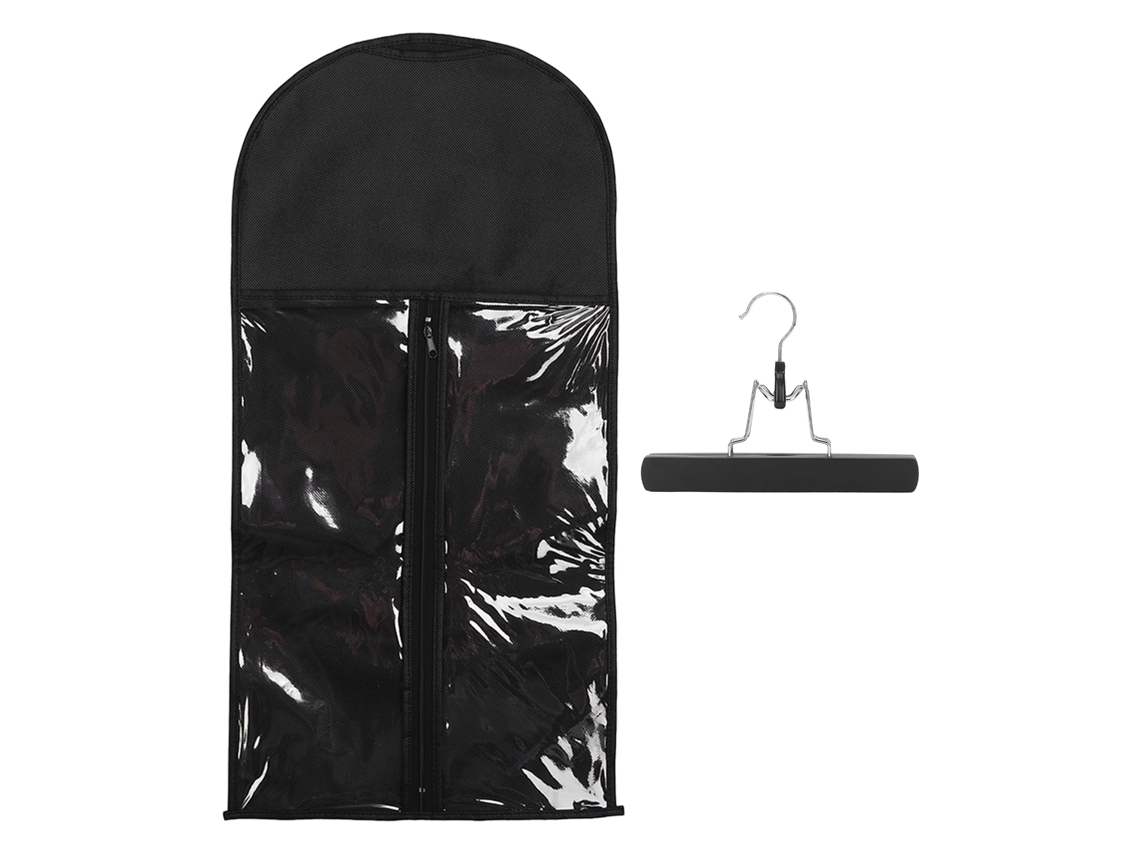 2026 bolsa de Armazenamento para Extensões de Cabelo Portátil Impermeável com Fecho Zipper para Viagens e Uso Diário Preta
