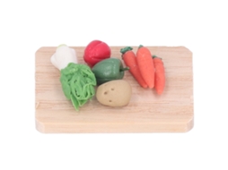 Mali mini Legumes Casa de Bonecas 1:12 Argila Madeira Tábua Corte Decoração Alimentos