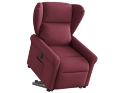 Vidaxl Poltrona Reclinável Elevatória Elétrica Tecido Vermelho-tinto