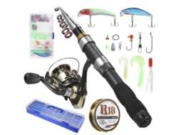 Combo Vara e Molinete de Pesca com Acessórios