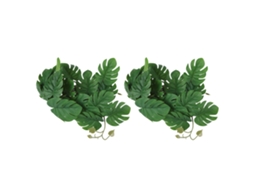 2pcs Planta Artificial Vina Monstera Com Cupula Para Aquario