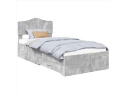 Conjunto de 2 Estruturas da Cama Cinzenta em Madeira Processada 90x190 cm MAISON EXCLUSIVE