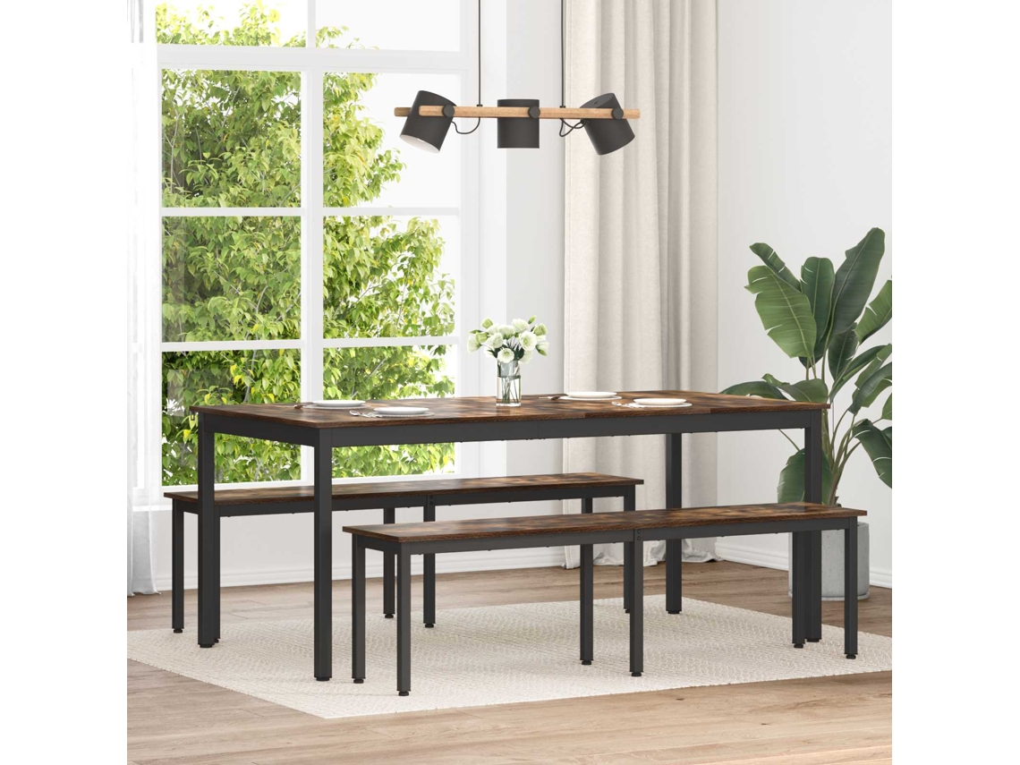 Vidaxl Banco Carvalho Fumê 160 X 35 X 45 Cm Derivados De Madeira