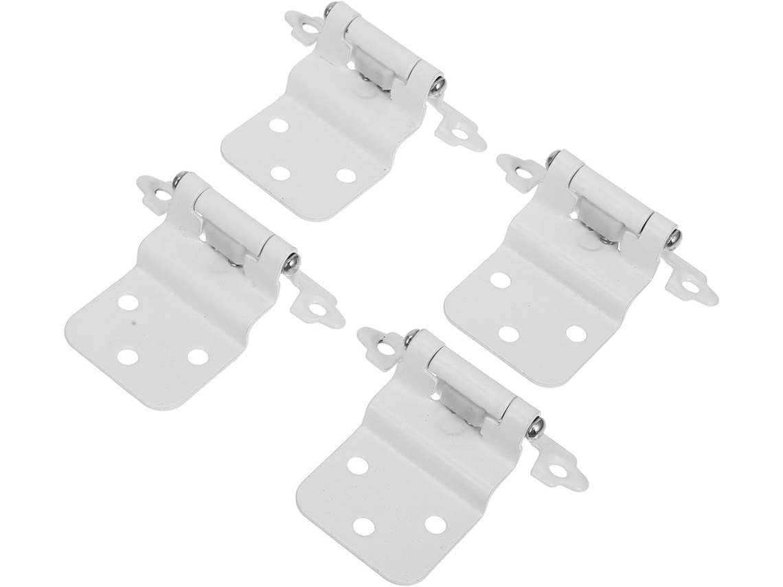 Conjunto De 4 Amortecedores Porta Armário Em Ferro Com Revestimento Pó Branco, Dobradiças Com Fechamento Automático Para