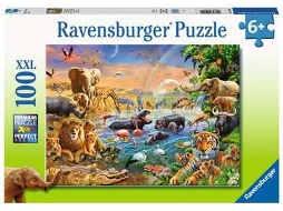 Puzzle RAVENSBURGER Savannah Jungle Waterhole 100 Peças Animais