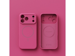 Capa De Silicone Líquido Compatível Com Iphone 17 Pro Max, Capa Magnética Magsafe Completa Da Apple (vermelho Rosado)