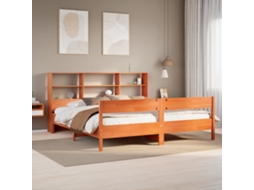 Vidaxl Cama Com Estante Sem Colchão 180x200 Cm Pinho Maciço