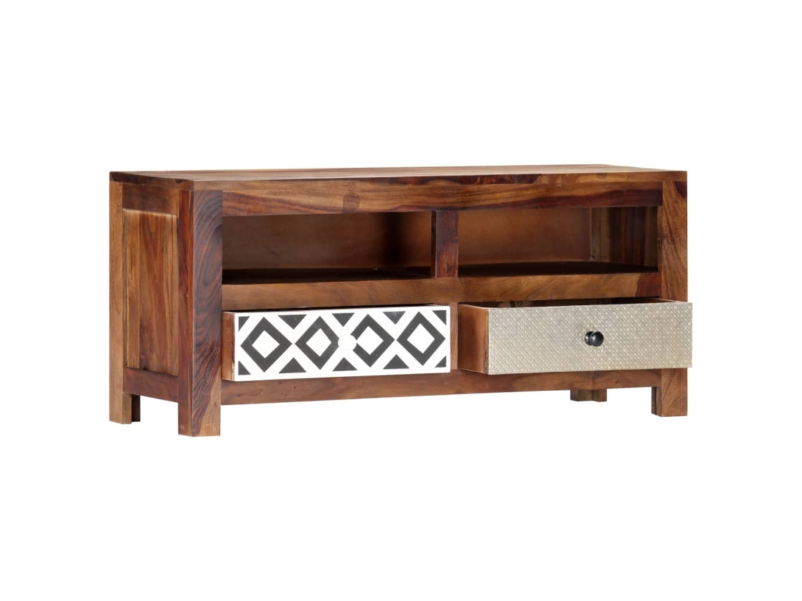 Móvel De Tv | Armário Para Tv | Suporte De Tv 90x30x40 Cm Madeira De Sheesham Maciça Wsd909841 Lovely Home
