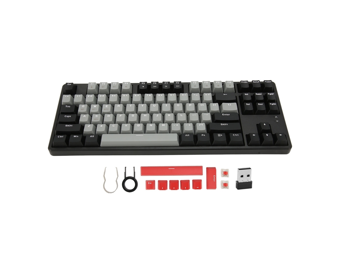 Lurelia Teclado Sem Fios, Bluetooth, 2.4g, 87 Teclas, Mecânico, Gaming, Hot-swappable