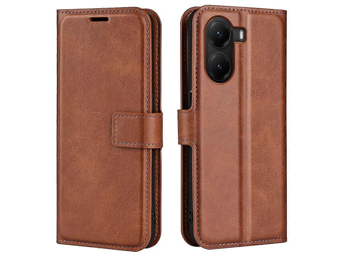 Capa De Couro Com Textura De Bezerro Antirriscos Para Xiaomi Poco X7 Pro 5g
