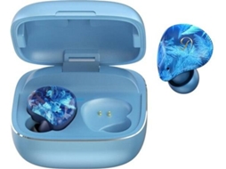Auriculares Bluetooth True Wireless T90-4 (In Ear - Microfone - Azul)
