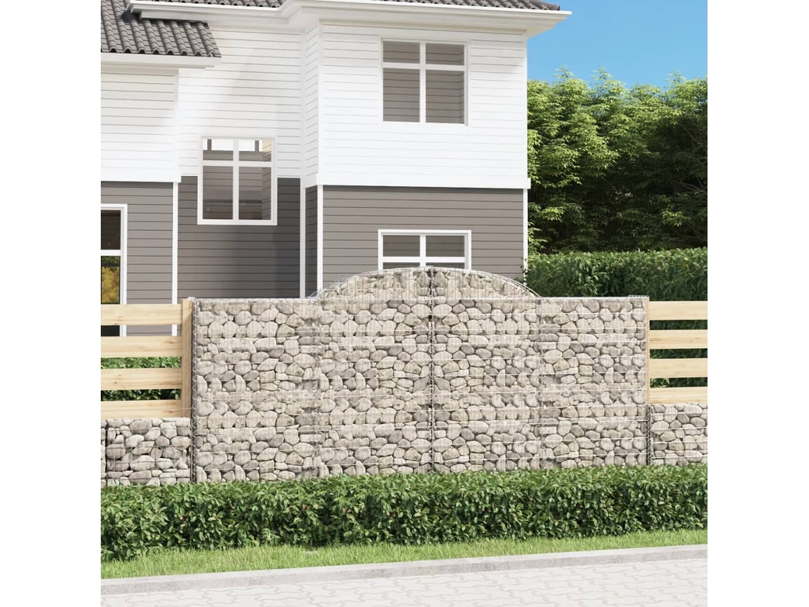 Vidaxl Cestos Gabião Arqueados 4pcs 300x50x140/160cm Ferro Galvanizado